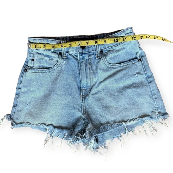 Alexander Wang Denim Jean Bite Short Shorts Distressed Size 24 Cotton Blue - Picture 5 of 9